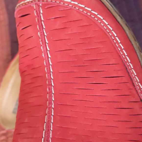 JENNY By ARA* Red nubuck leather slip on mule low heel flat stylish shoes - Picture 3 of 11